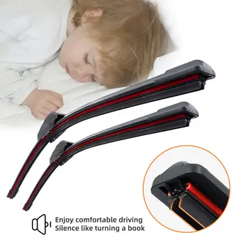 雙橡膠條汽車擋風玻璃雨刷片 J 型鉤 U 型通用無支架汽車雨刷 14、16、18、19、20、21、22、24、26 英寸 10 最佳銷售 三葉雨刷片 - №9