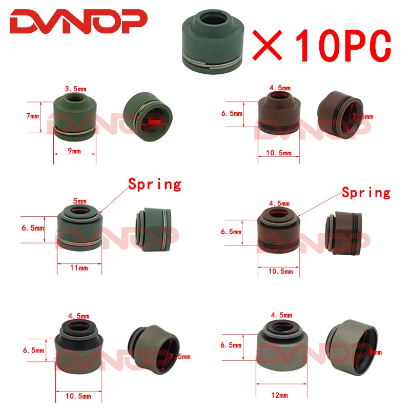 10pcs Motorcycle Valve Oil Seal For Honda CG125 CG150 Yamaha YP250 GS 150cc 125cc 200cc JH70 GY6 50 125 250 SCOOTER MOPED