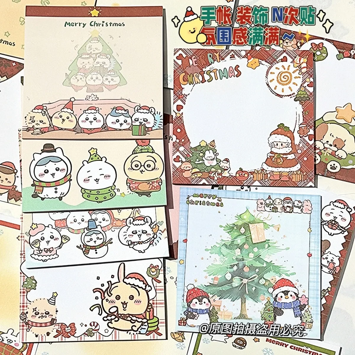 New Chiikawa Post-it Note Hachiware Usagi Cute Cartoon Creativity Message Notes Office Atmosphere Journal Christmas Gifts