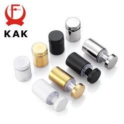 KAK 20pcs Advertising Screws Black Stainless Steel Sign Standoff Screw Glass Fasteners Mirror Nails Billboard Fixing Hardware