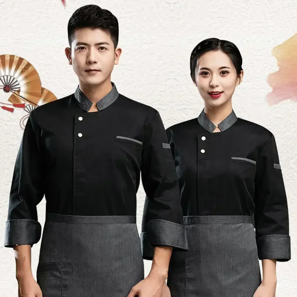 Chef Closure Men Anti-pilling Lightweight Coat Uniform Clothes Buttons Cook Women Pastry Bakery Breathable Service