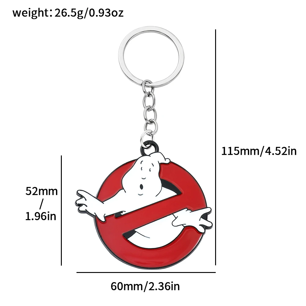 Ghostbusters Keychain Red Ghostbusters death squads Keyring With Red For Women Men Jewelry Chaveiro