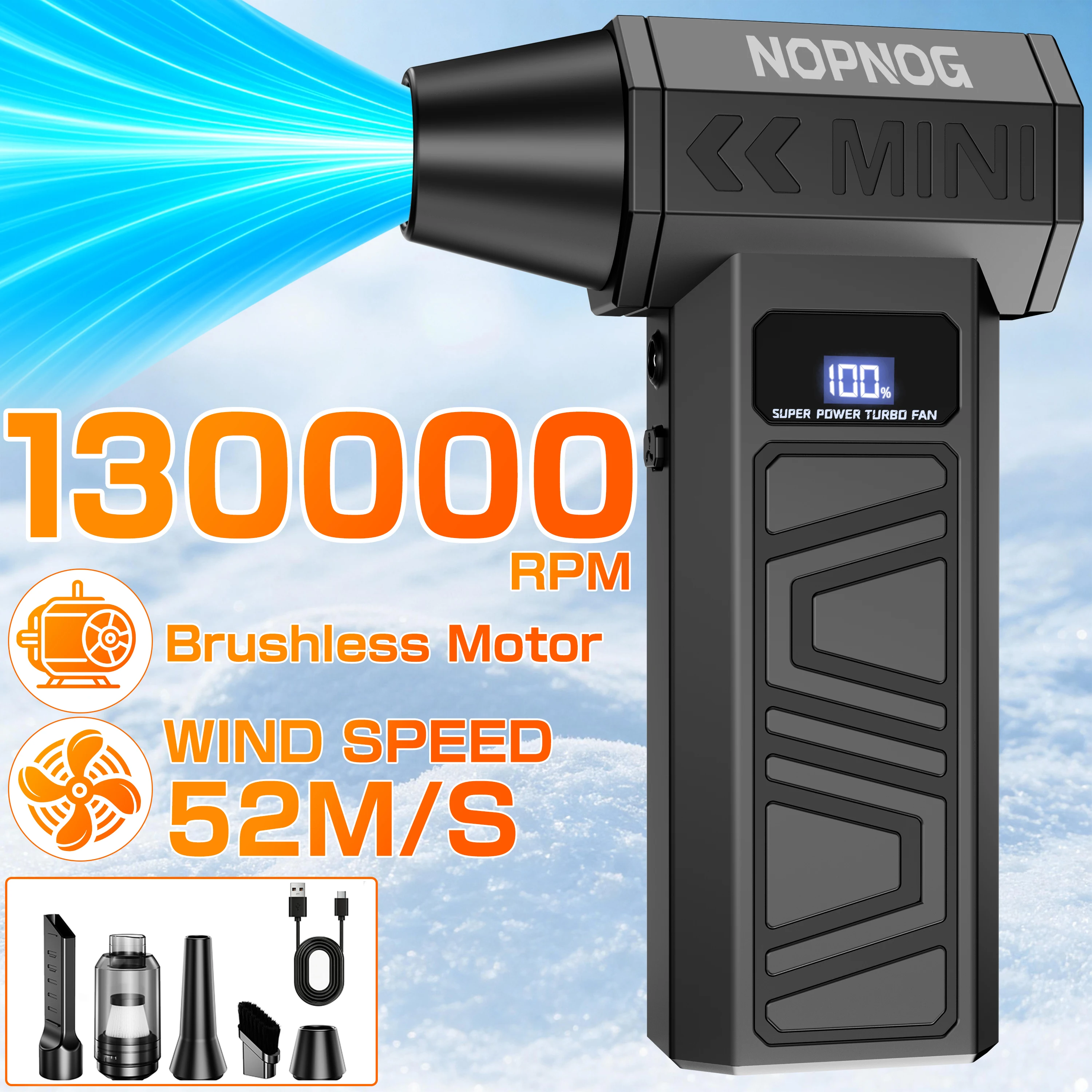 

Blower Car Vacuum Cleaner Multi-scenario Use Dust Collector Cleaning Blowing Tool Turbo Fan Violent Jet Fan Blow Snow Air Duster