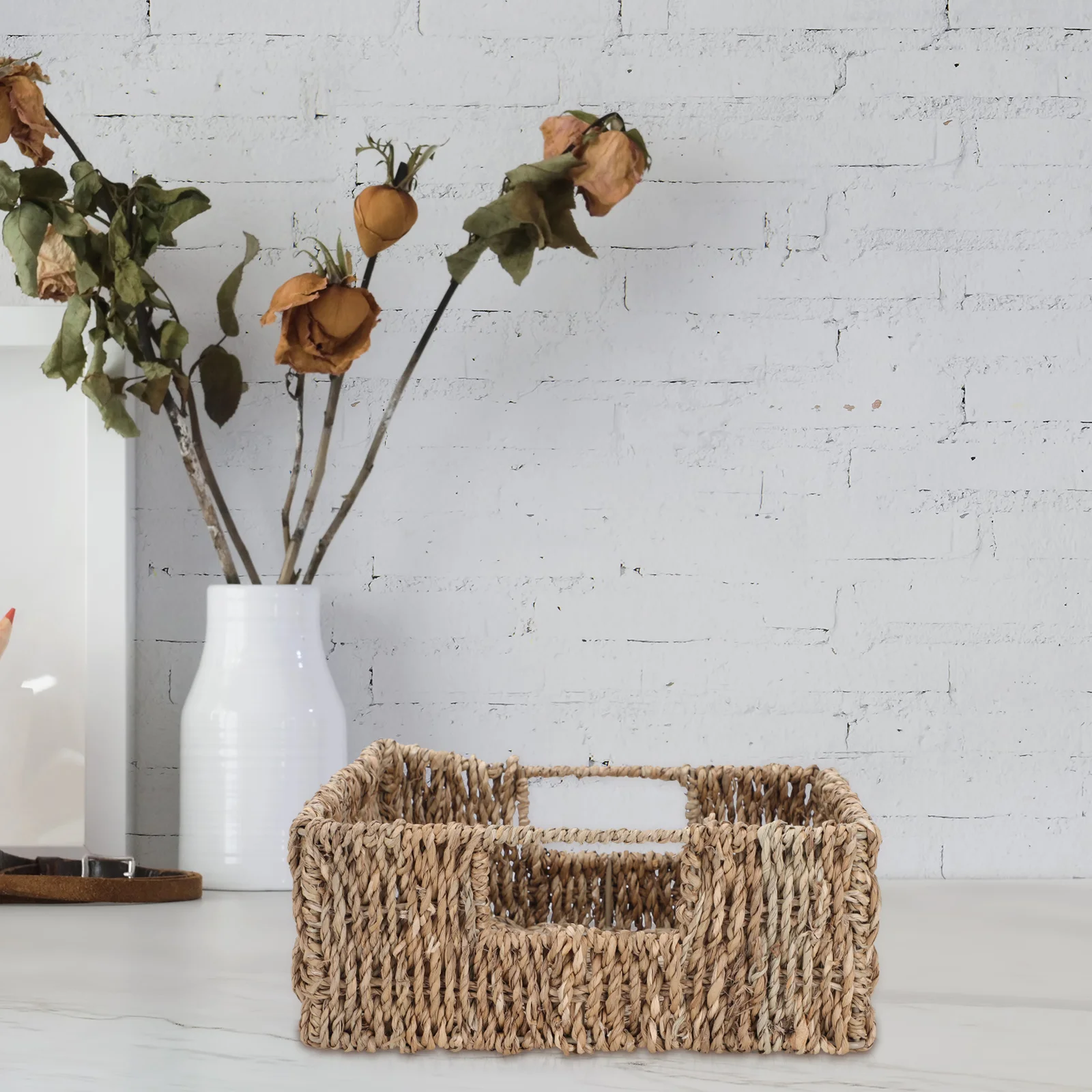 

Seagrass Storage Basket H held Flower Arrangement Wedding Decor Premium Portable Indoor Plants Holder Decor