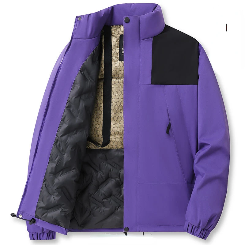 Men's Women's Jackets Winter Patchwork Coats Warm Parkas Windproof Windbreaker Zips Sweatshirt Outdoor Outerwear Long Sleeve New