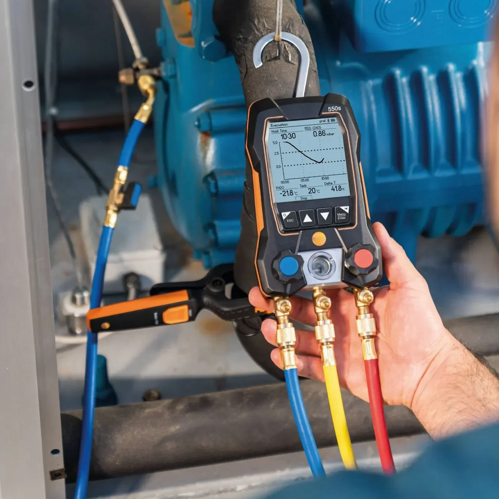 05631550 Digital Refrigerant Meter Set HVAC Tool Testo 550s/557s/549 Gauge Refrigeration Digital Manifold Electic Pressure Gauge