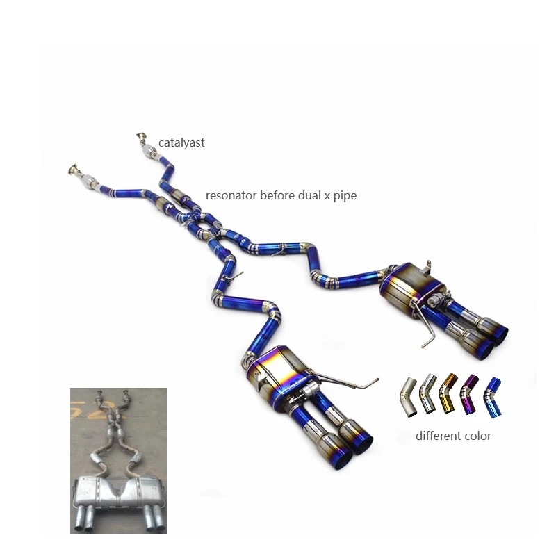 

Auto 2.5" Titanium Catback for M3 E90/E92/E93 V8 4.0 2008-2013 Dual X Mid Pipe With Catalyst Valved Muffler Exhaust System