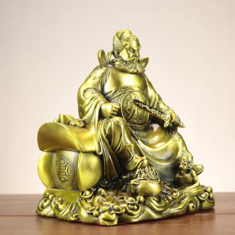 Statue Ornament, Bronze Coffin, Celestial Sage , Promotion And Career Advancement, Seated Zhongkui