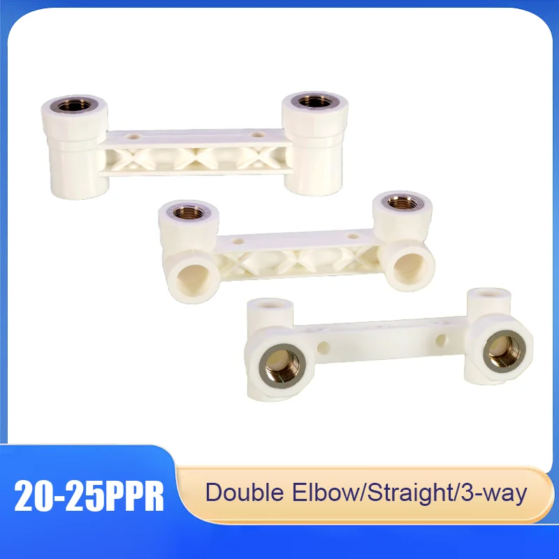 

1PCS PPR 1/2" Water Pipe Joint Double Elbow/Straight/3-way Shower Hot and Cold Faucet Reducing Pipe Fitting Shower Faucet Holde
