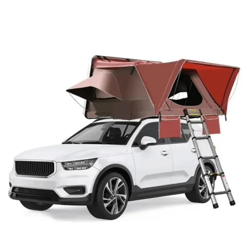 Waterproof Abs Ladder Car Hardshell Roof Top Tent Glamping Portable Hard Shell Rooftop Tent For Outdoor Camping