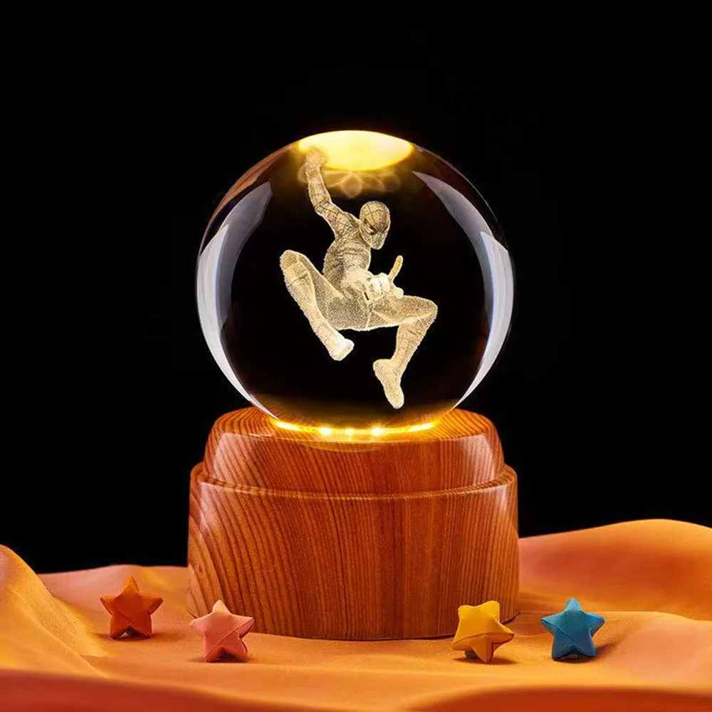 حار 6 سنتيمتر ثلاثية الأبعاد كريستال الكرة غرزة بيكاتشو قاعدة التناوب مع 6 سنتيمتر كريستال الكرة كوكب ليلة ضوء الليزر نحت هدايا الأطفال