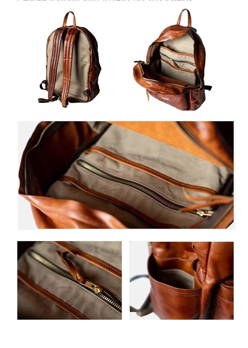 PNDME Fashion Vintage High-quality Genuine Leather Men's Backpacks Outdoor Travel Designer Luxury Real Cowhide Laptop Bagpack