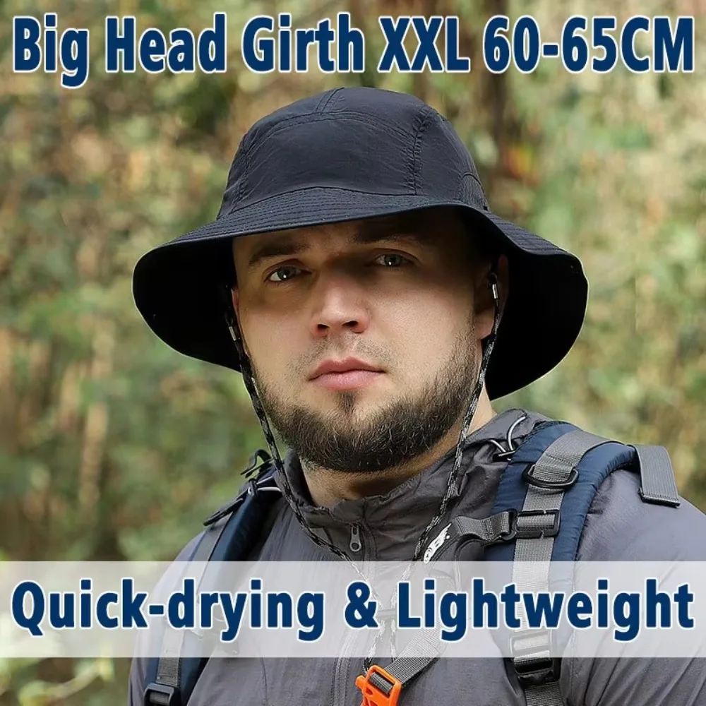 

New Lightweight Bucket Hat Breathable with Chin Strap Sun Hat UV Protection Adjustable Fisherman Cap Summer
