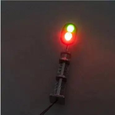 3pcs Model Railroad N-Scale 1:87 Track Signals 2-LEDs Green Red Block Lights For DIY Landscapes For Railway And Building Layout