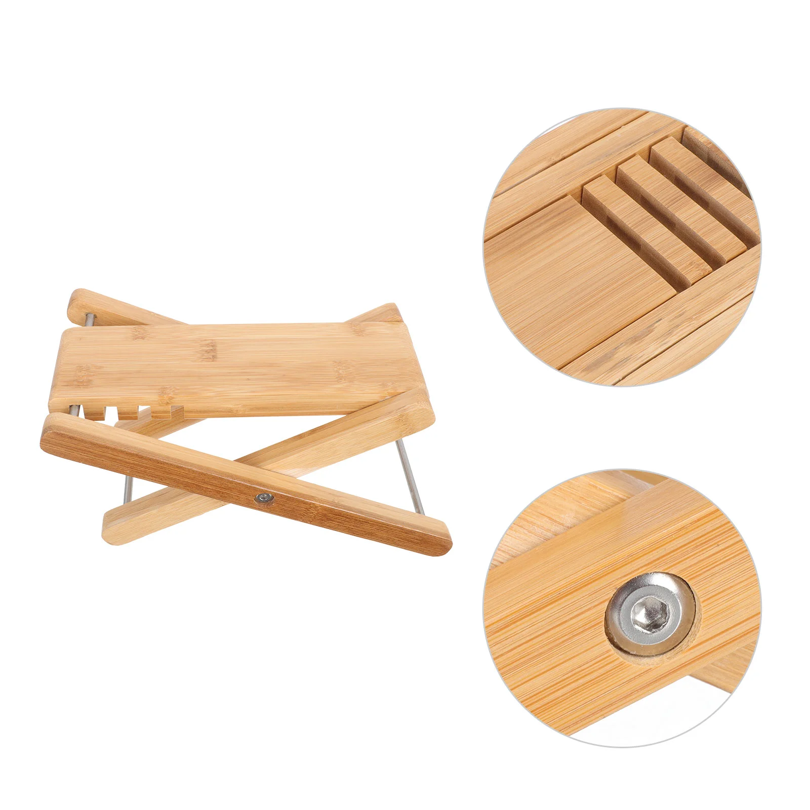 Pedicure Stool Nail Kit Foot Support Footboard Simple Bamboo Adjustable Footstool Office Home Pedal