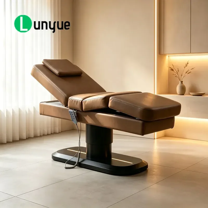 3 Motor Adjustable Massage Bed with Heating Function Foot Controlled Professional Electric Therapy Table for Spa Clinic