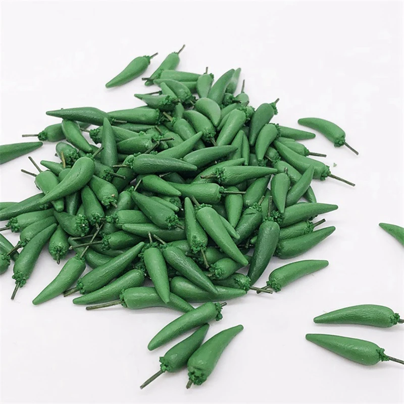 10Pcs Clay 1:12 Scale Dollhouse Vegetables Miniature Green Pepper Mini Clay Vegetables For Doll Kitchen Toys