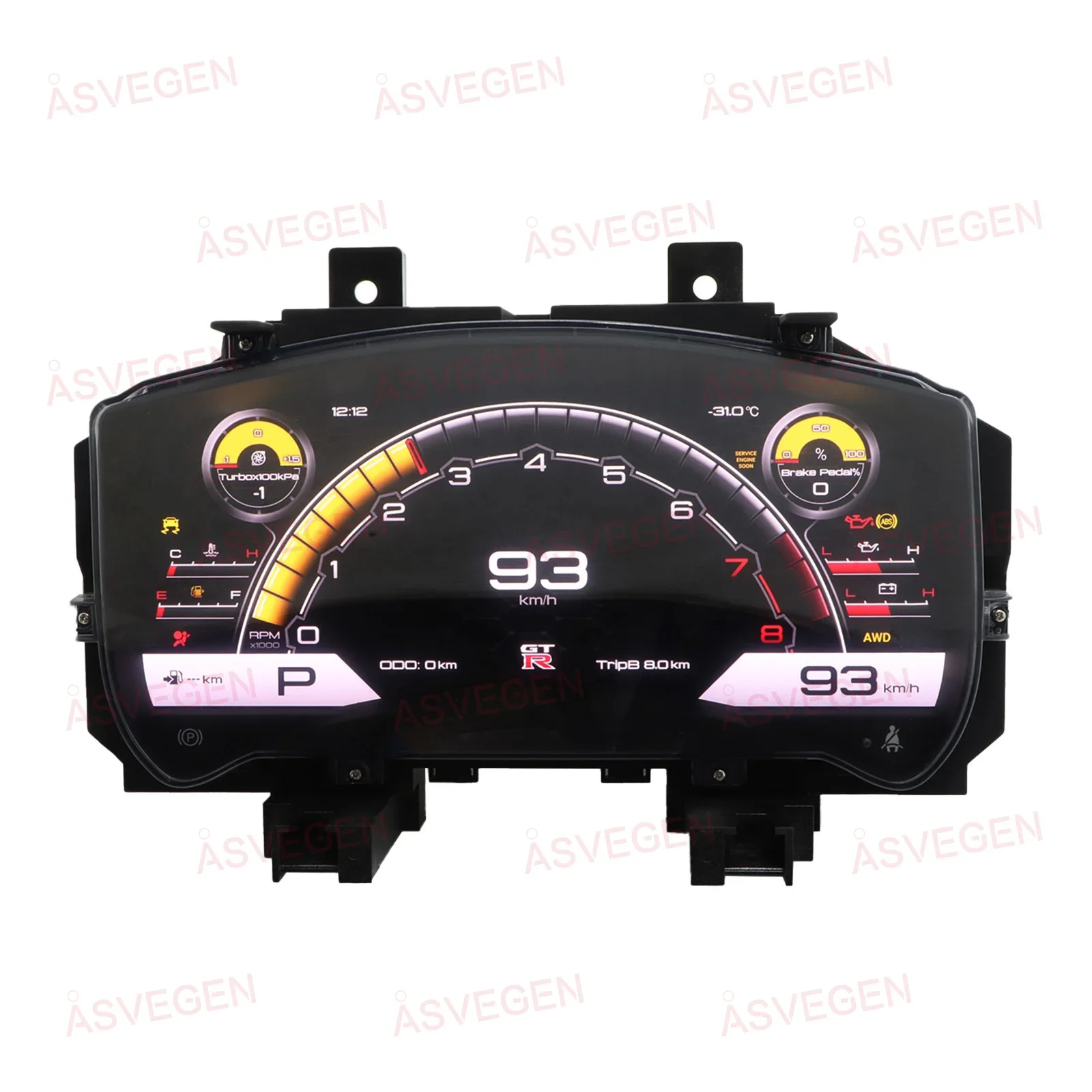 For Nissan GTR 2007-2016 Car Digital Cluster Virtual Instrument Speedometer 12