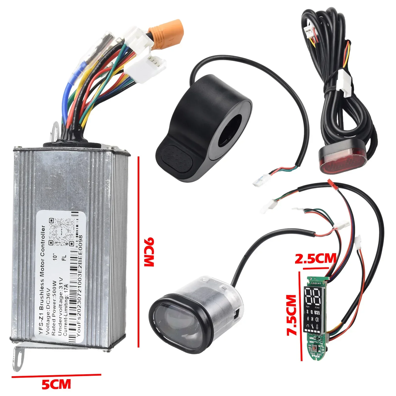 

36V 500W 17A Controller Dashboard Accelerator Suit For 10Inch Electric Scooters EScooter Controller Matherboard Replacement Part