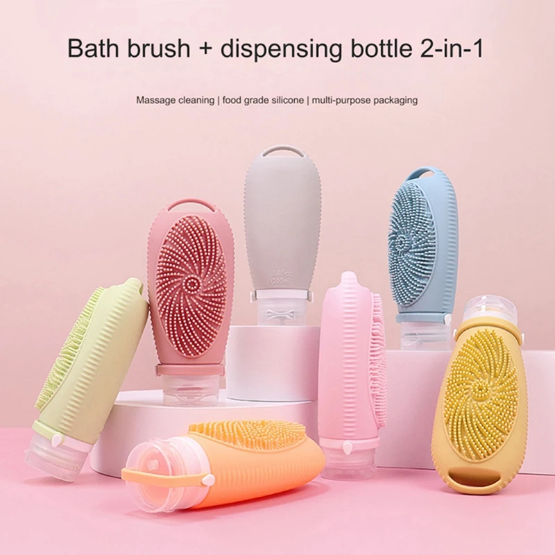 Silicone Travel Refillable Bottle Facial Cleansing Brush Portable Shampoo Bottles Lotion Cosmetics Container Trip