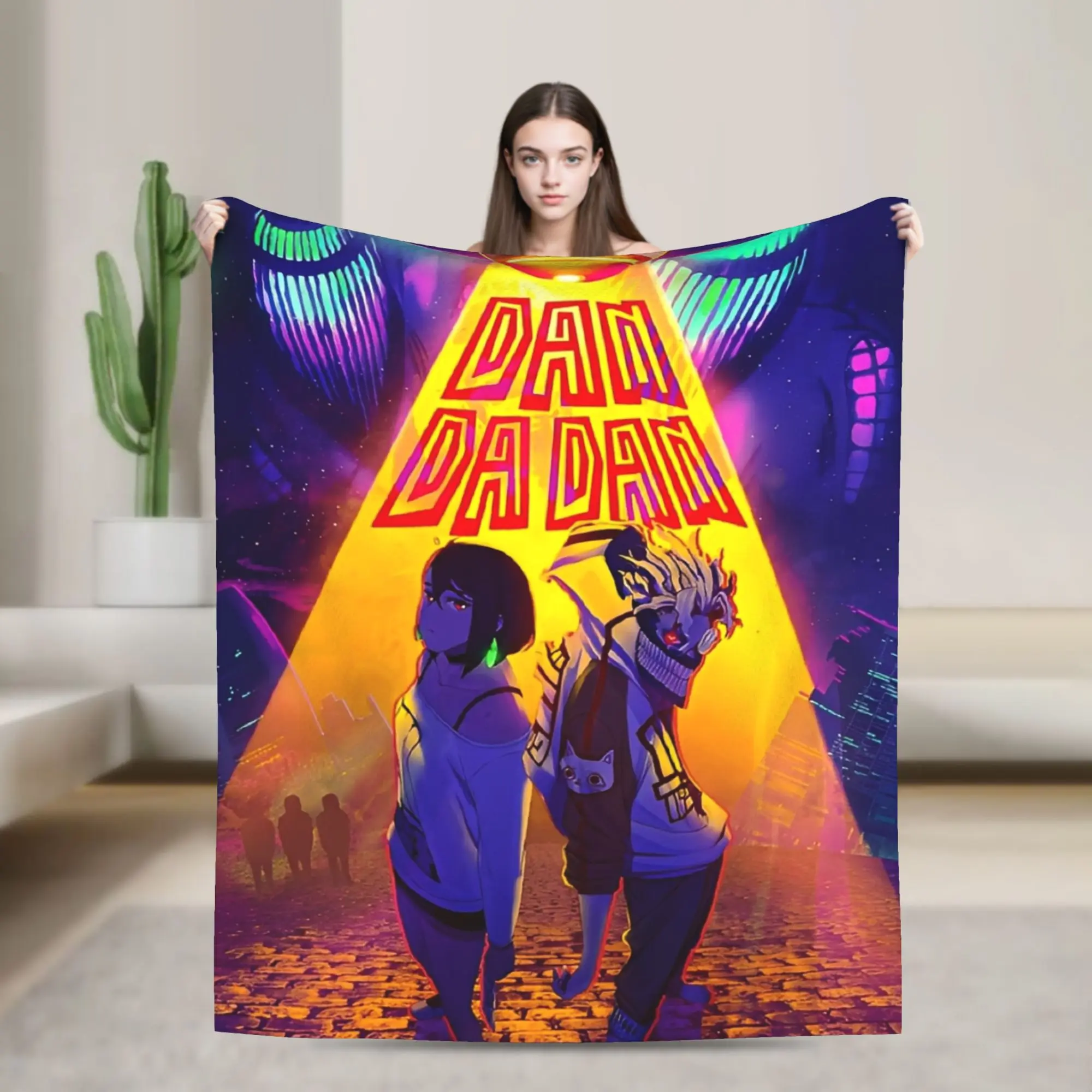 MOMO  OKARUN Dandadan Warm Soft Blanket  Travel Plush Bedding Throws Fluffy Living Room Flannel Bedspread Sofa Bed Cover