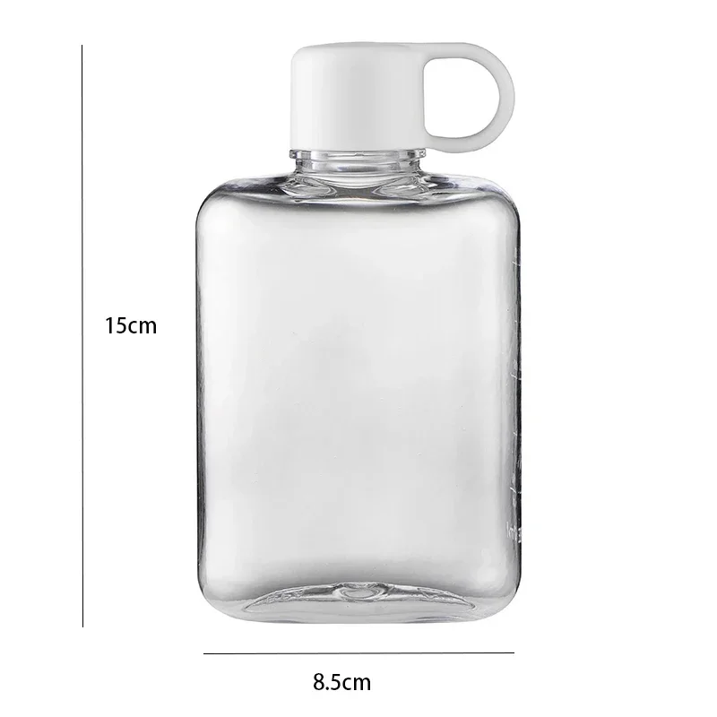 Flat Bpa Free Plastic Water Bottle, Clear Plastic, Crystal Drinks Kettle, Notebook Milk Juice Transparent Drinkware