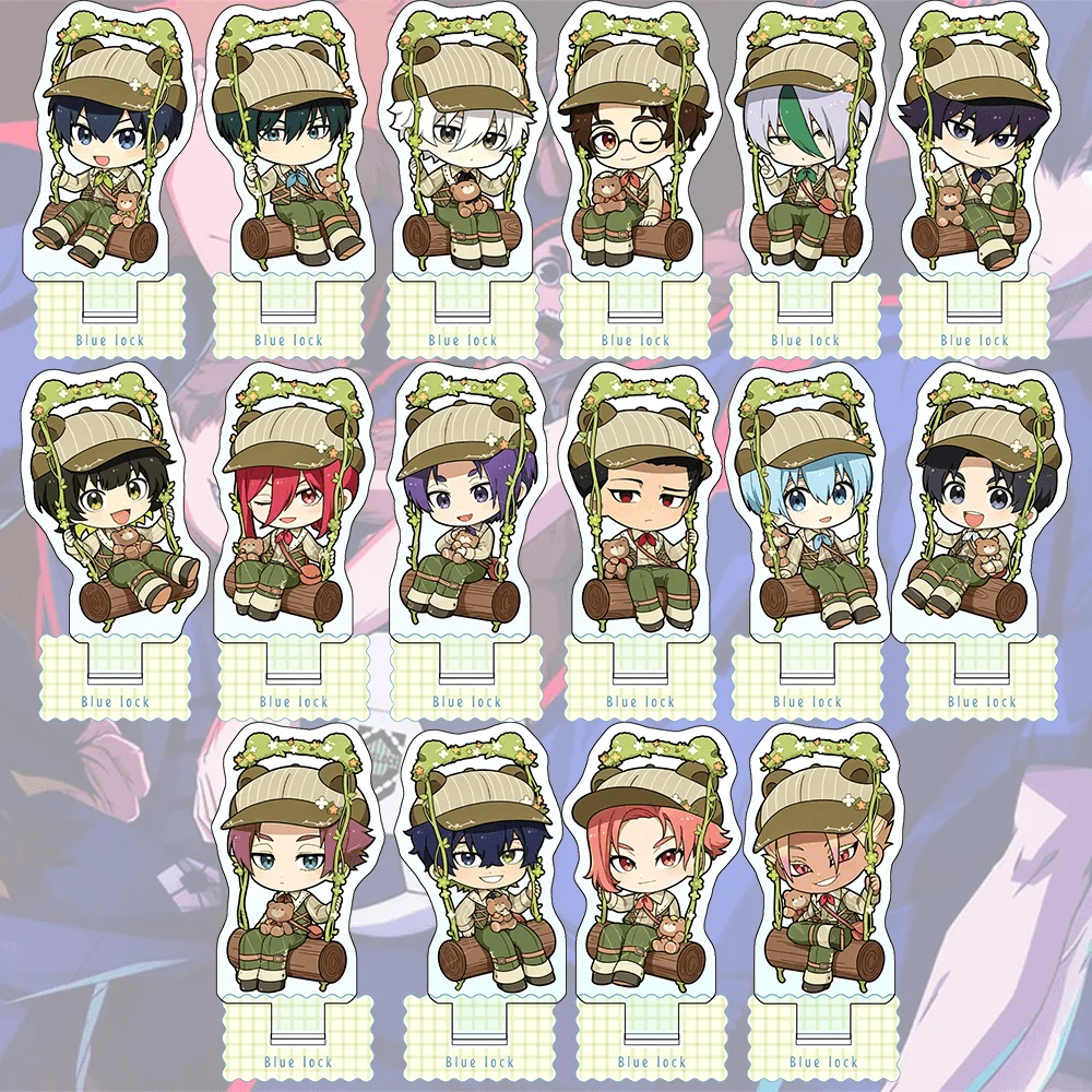 Blue Lock Isagi Yoichi Swing Picnic Q Ver 10cm Acrylic Stand Keychain Cute Chibi Anime Otaku Collectible Desktop Decor Gift
