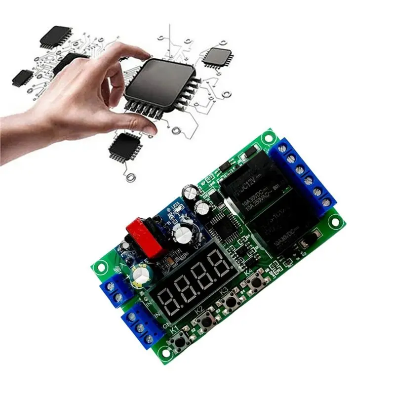 【THANKSGIVING DAY】YF-7 AC110V-220V Dual Channel Delay Relay Module Control Switch Multifunctional Pulse Trigger Cycle Timer 0.01