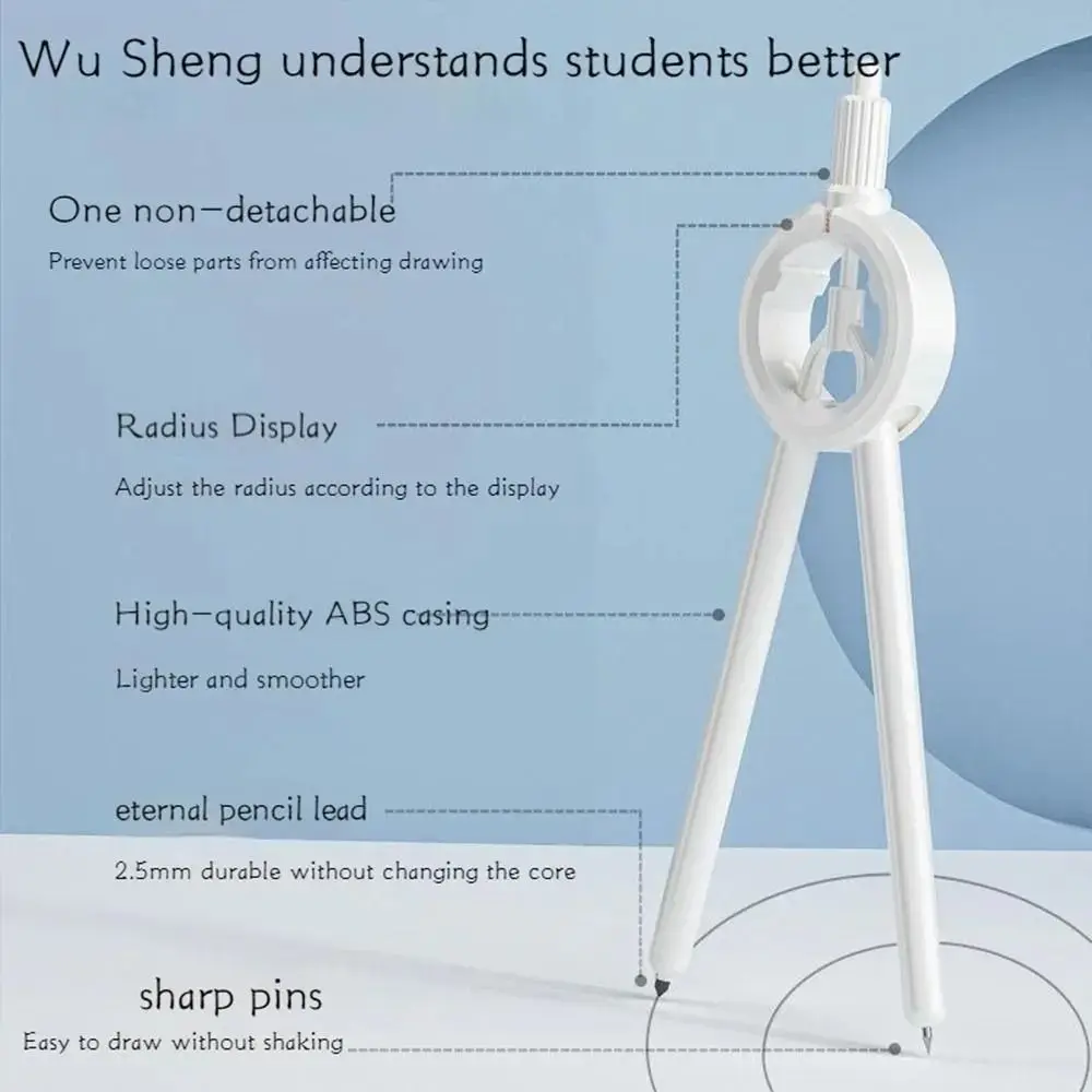 Lápiz eterno de 1-13cm de diámetro, recarga de herramienta de matemáticas, dibujo profesional, suministros escolares, brújula de dibujo para