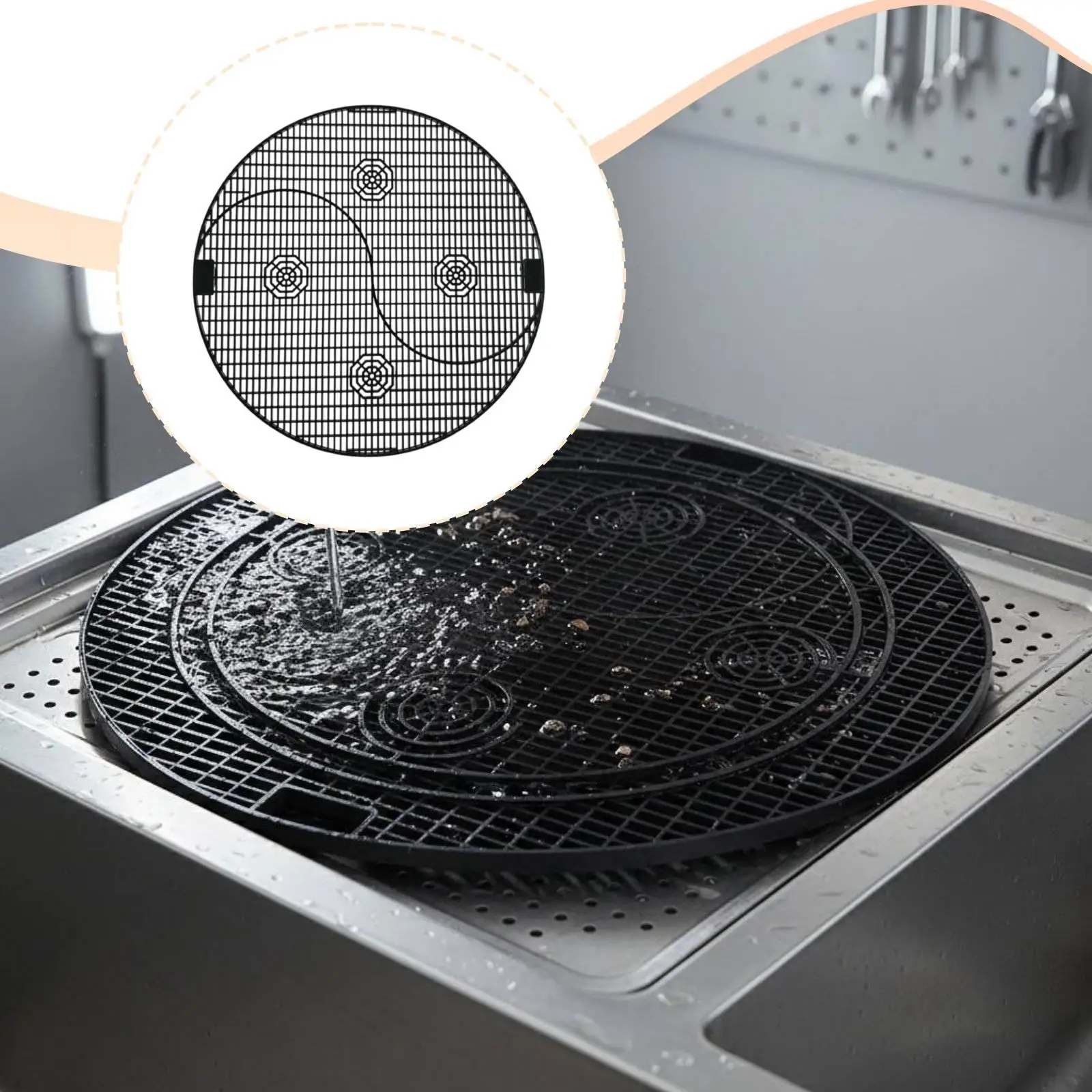 Multifunction Oil Drain Pan Debris Filter Splash Control Tray for Routine Car Garage Use