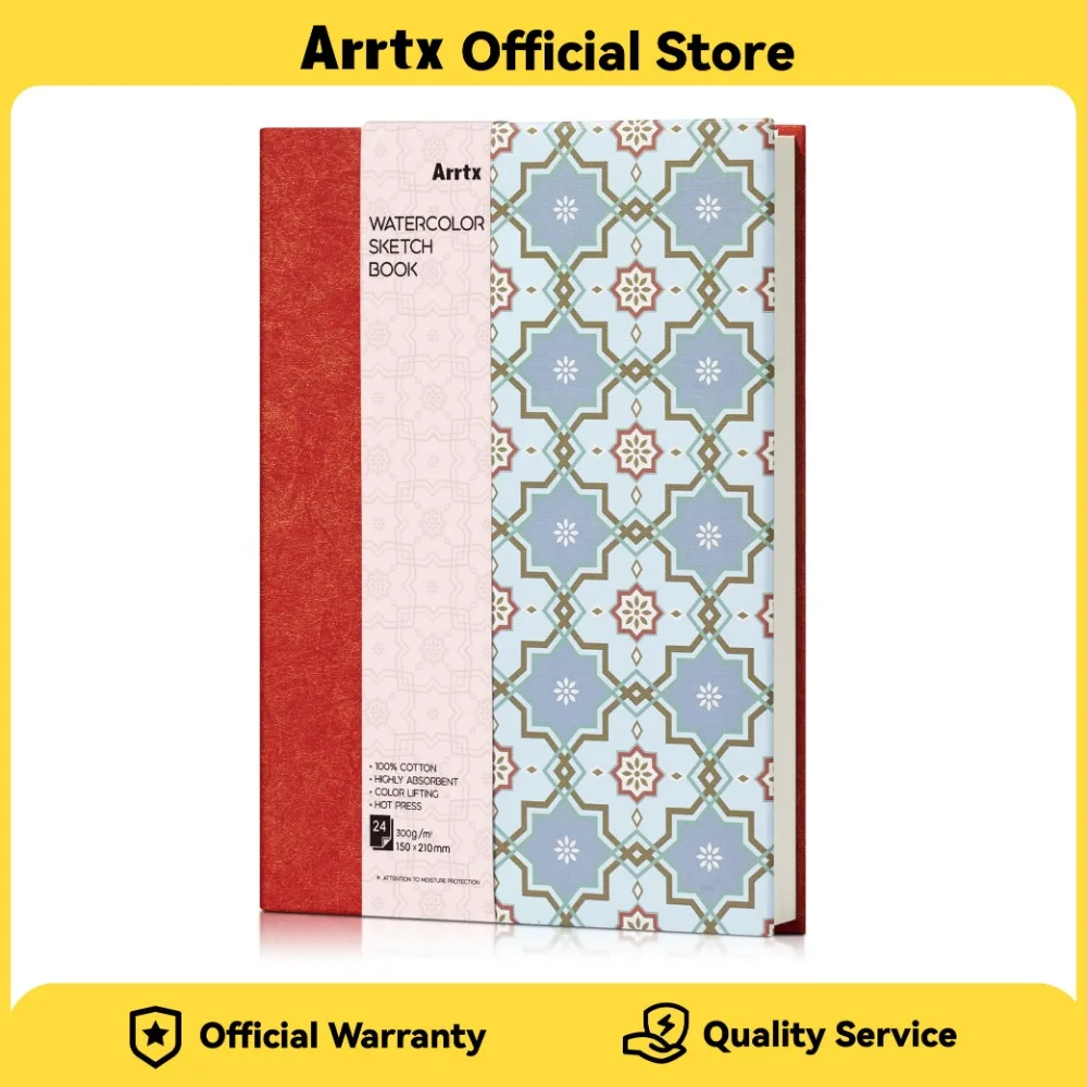 Arrtx Watercolor Sketchbook 100% Cotton Acid-Free Watercolor Handbook 300g 24 Sheets
