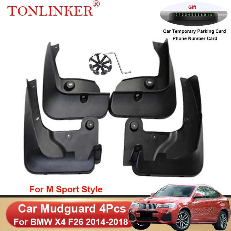 

TONLINKER Car Mudguard For BMW X4 M Sport F26 2014 2015-2017 2018 Mudguards Splash Guards Front Rear Fender Mudflaps Accessories