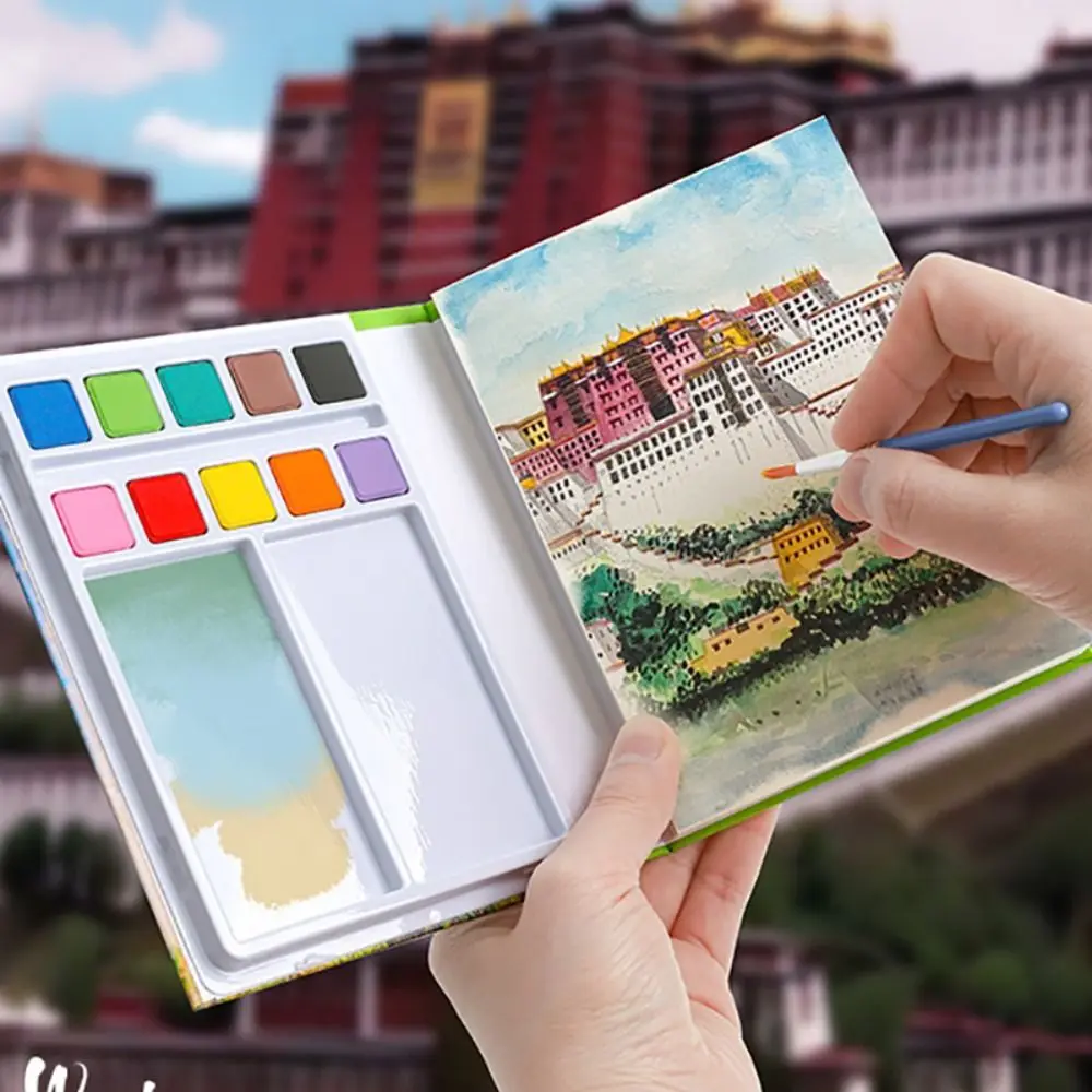 Carta da acquerello professionale in formato A3 con pigmento/pennello, taccuino per pittura addensato, quaderno per schizzi artistici da viaggio