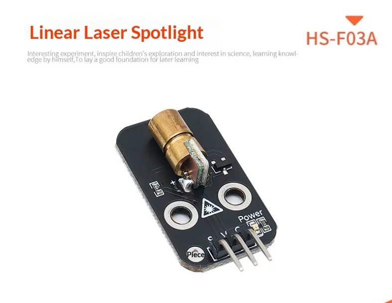 HS-F03A Linear Laser Spotlight Module, 3.3V-5.5V Copper Laser Head, Digital Signal Trigger, for Arduino DIY