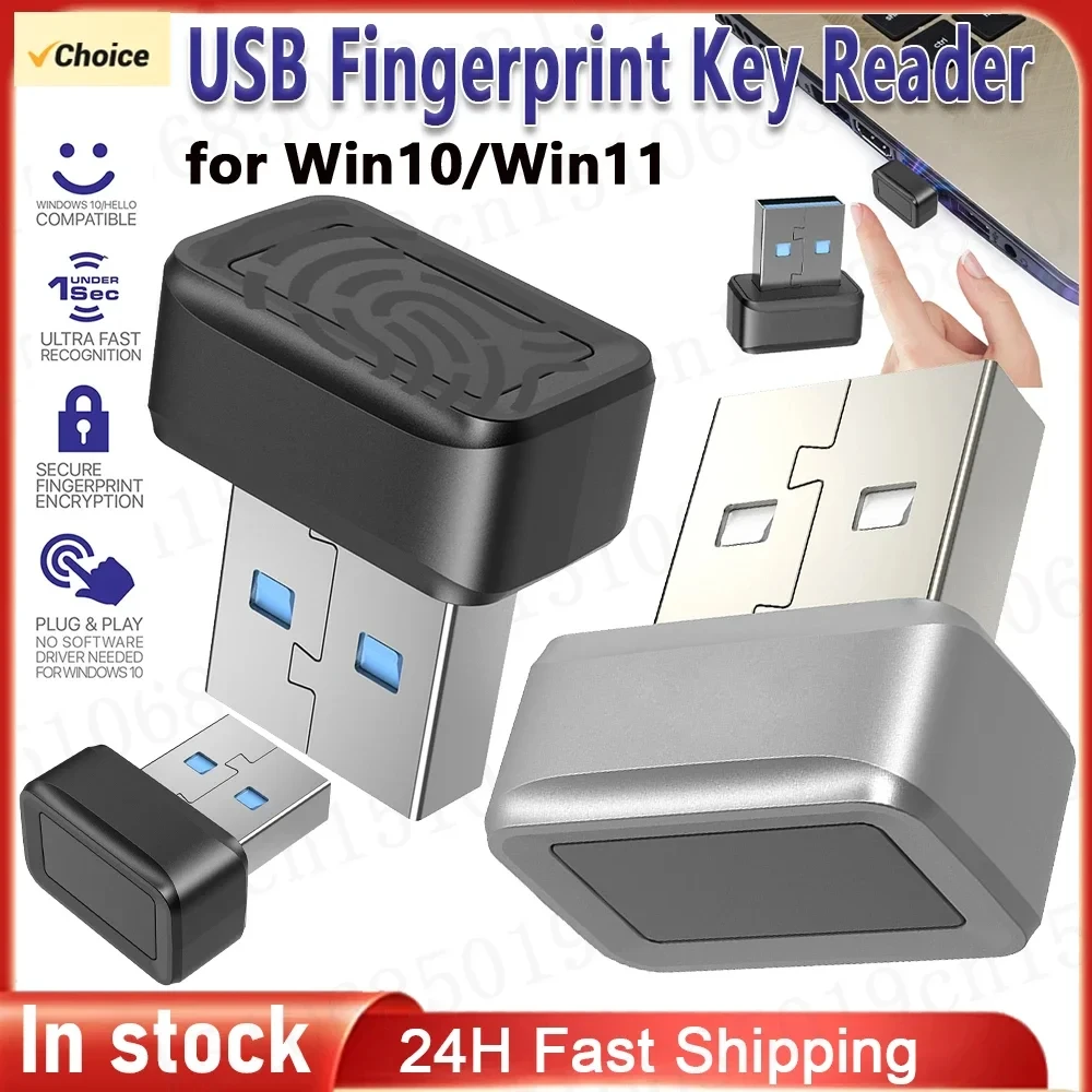 

USB Fingerprint Key Reader For Windows 10/11 Hello PC Fingerprint Sensor Module Password Free Security Key Biometric Scanner