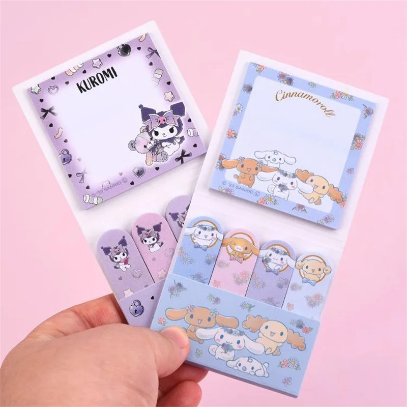 Imagem -02 - Sanrio Melody Kuromi Cinnamoroll Memo Pad Sticky Notes Etiqueta de Papelaria Planejador Notepad Etiqueta Post Abastecimento Escolar 24 Pcs por Lote