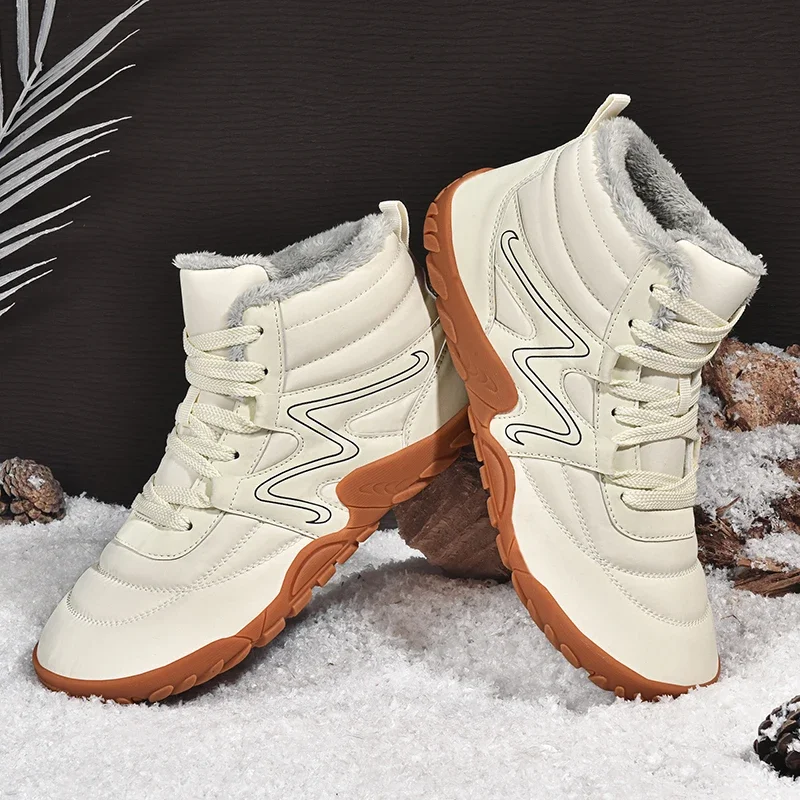 New Winter Boots For Men Snow BareFoot Outdoor Non-slip Warm Fur Casual Sneakers Plus Size Lightweight Ankle Boots Hiking Shoes