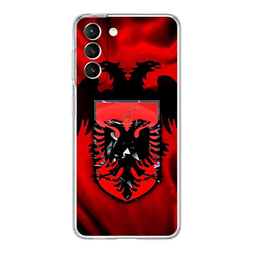 Phone Case For Samsung Galaxy S25 S24 S23 FE S22 Ultra S20 S21 5G S10 S9 Plus S10E S8 Soft Clear Cover Albania Albanians Flag