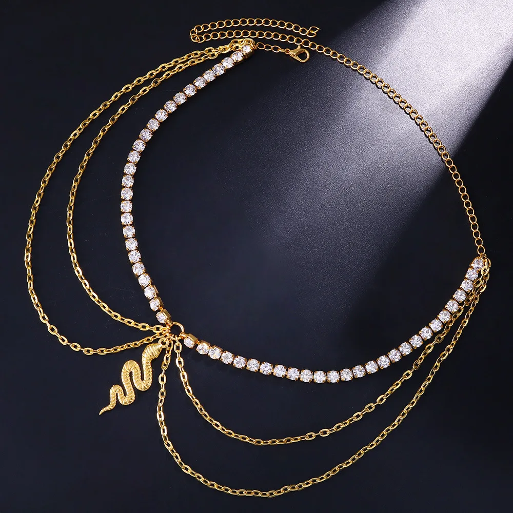 New Snake Leg Accessories Sexy Multi-layer Rhinestone Leg Chain Body Accessories Women's Eg Chain 06