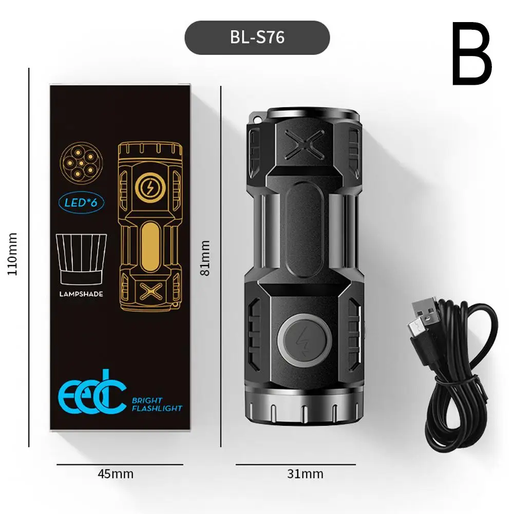 Portable LED Flashlight Mini Waterproof,Ultra-Bright,Rechargeable,Multiple Modes Tool For Outdoor Adventure/tough Condition Y9G7