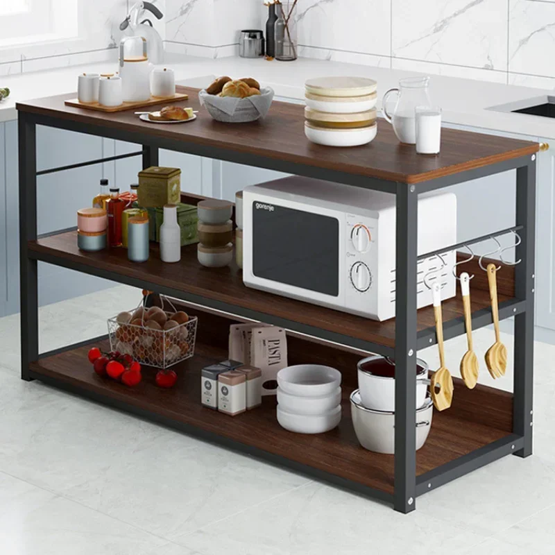 Floor Multi-layer Microwave Shelf Household Seasoning Pots Dishes Bowl Rack Cupboard Kitchen Storage Organizer