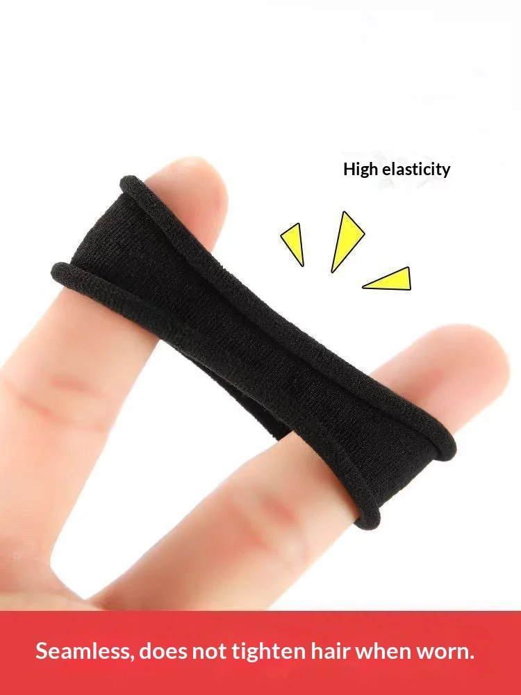 100/200 Stück Verstärkte Hochelastische Schwarze Haargummis für Damen, Stilvolle Einfache Haarbänder, Langlebige Haarbänder für Erwachsene – Detail 15