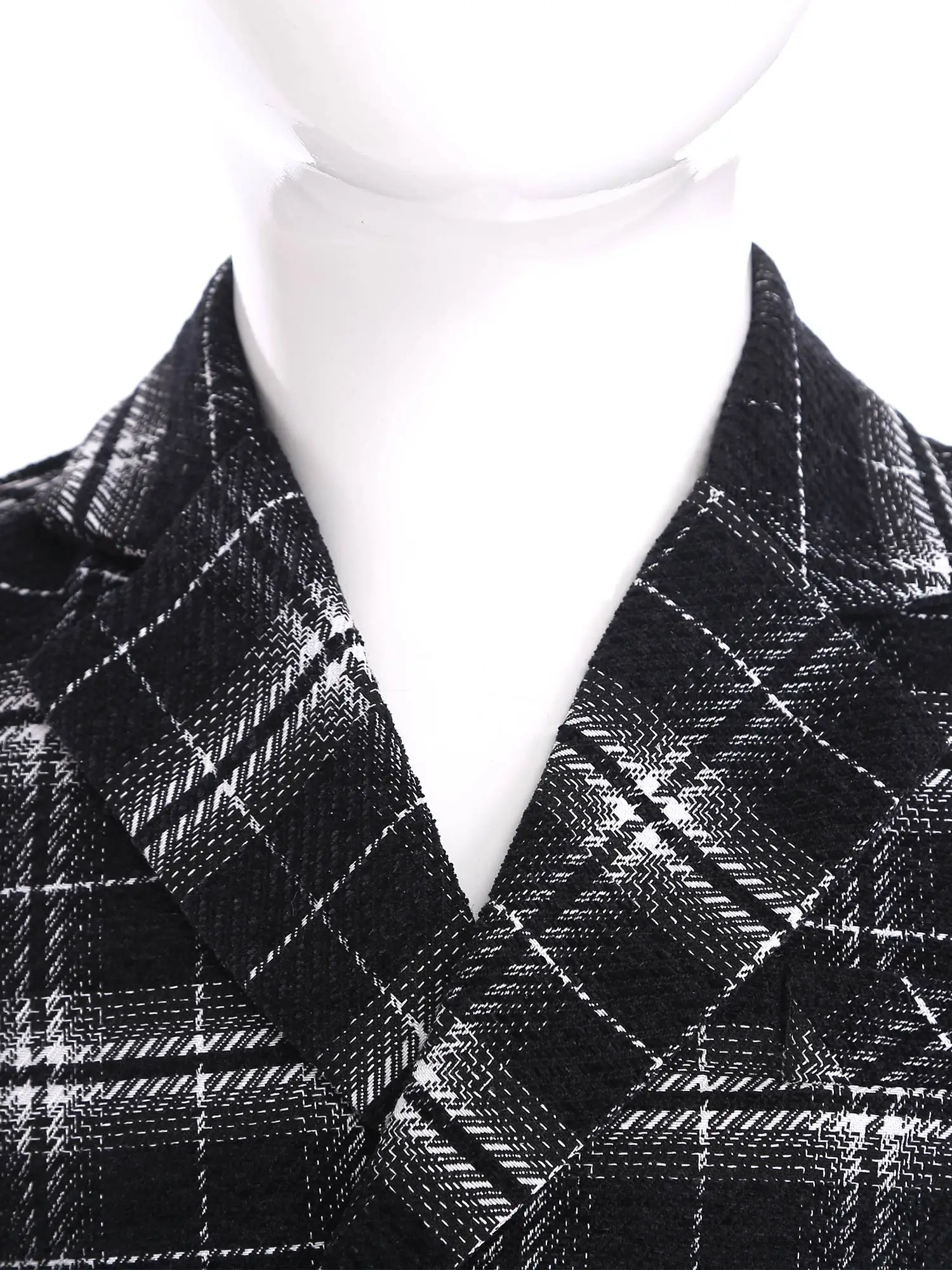 Double-breasted Suit Jackets Kids School Uniforms Boy's Outerwear Boys British Style Plaid Blazer Notch Lapel Coats