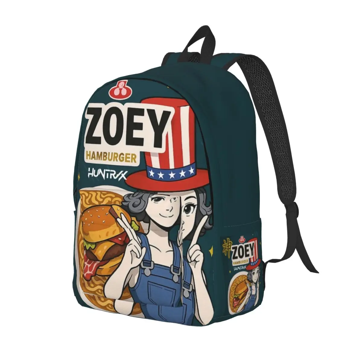 حقيبة ظهر كلاسيكية من Zoey Ramen Flavor هدية للطلاب والمشي لمسافات طويلة والسفر KPop Demon Hunters Daypack للرجال والنساء حقائب قماش للكمبيوتر المحمول