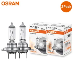 OSRAM 2pcs H1 H4 H3 H7 12V Car Halogen Head Light Standard Lamps 3200K Original Bulbs Auto High Low Beam Fog Lamps, Pair