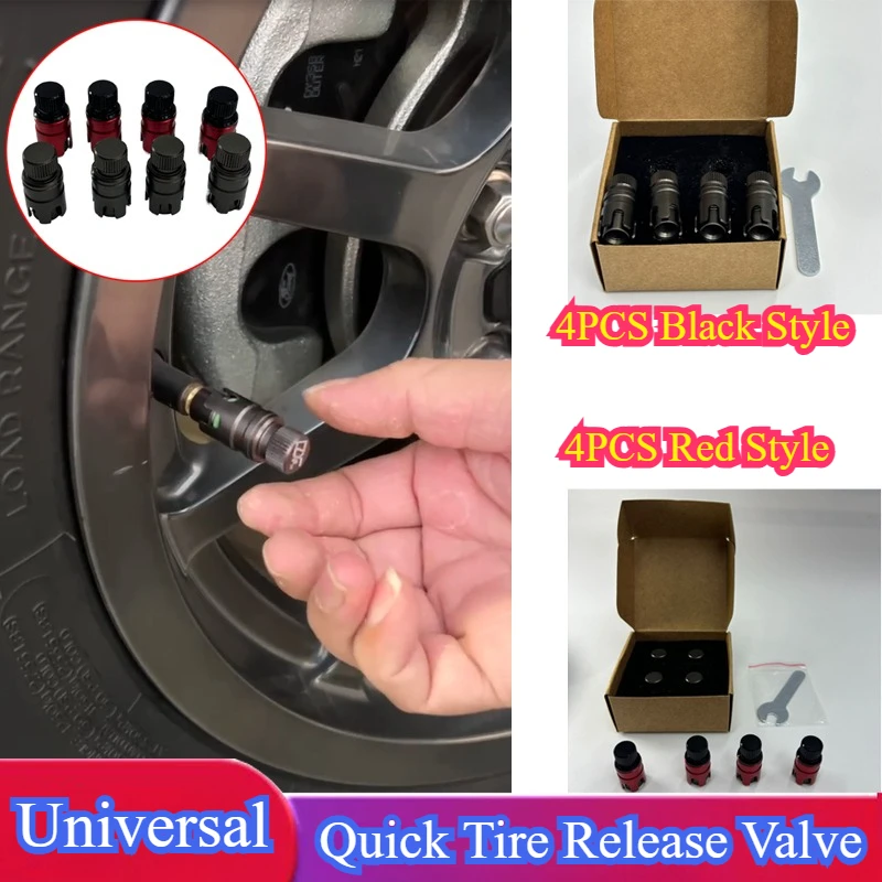 4pcs Universal Desert Quick Release Valve Off-road Vehicles Wheels Tires Valves Car Tire Valve Release Nozzle Body Kit Accessory