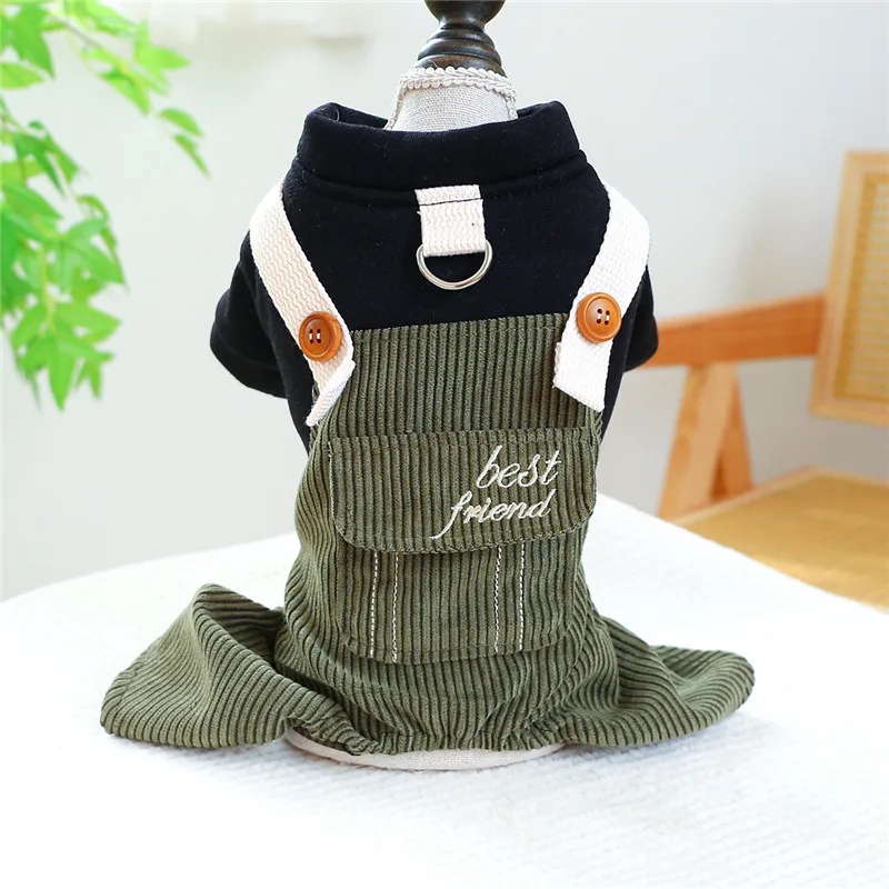 Corduroy Puppy Cat Overalls Jumpsuit Pet Autumn Spring Dog Clothes For Small Medium Dogs Pet Jacket Tracksuit Chihuahua Shih Tzu