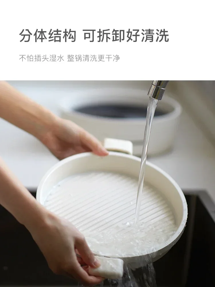 Round Multifunctional Electric Oven Smokeless BBQ Grill Plate Household Electric Barbecue Pot Teppanyaki Plate - view 3