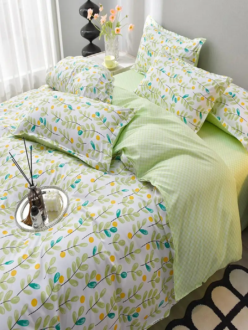 

Aloe Vera Cotton Bedding Set Direct Sale Brushed Six-Piece Dormitory Bed Sheet Cover Quilt Cover Student Dormitory Bedding