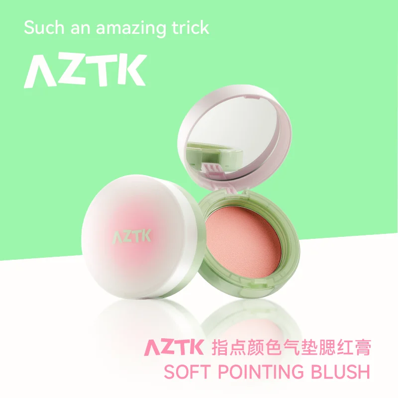 

AZTK Air Cushion Matte Blusher Cream Mud Brighten Expands Color Portable Cheek Long Lasting Makeup